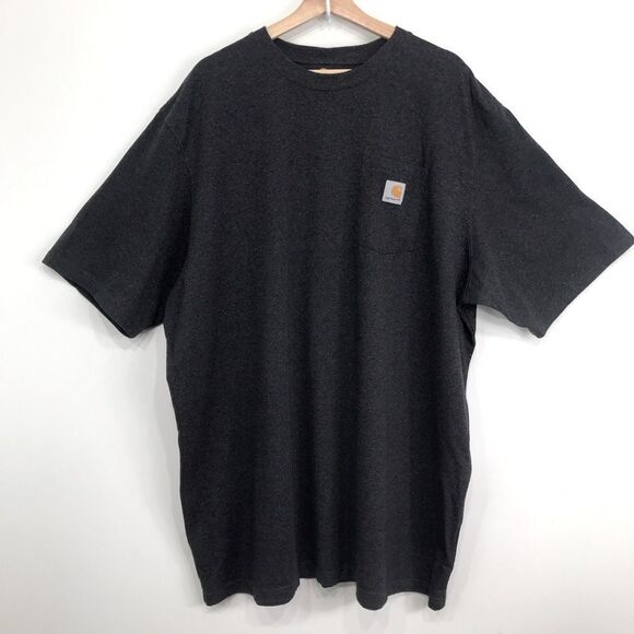Carhartt Dark Gray Original Fit Cotton Blend Short Sleeve T Shirt - Picture 1 of 16